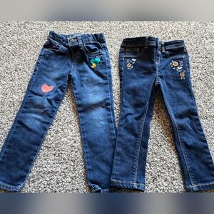 Girls Adorable Heart And Flower Jeans, Cat & Jack And Jumping Beans